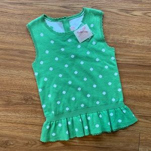 NWT Janie and Jack Green Dot Sweater Vest Size 5t
